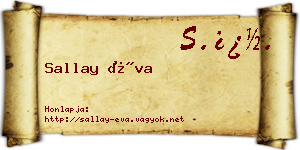 Sallay Éva névjegykártya